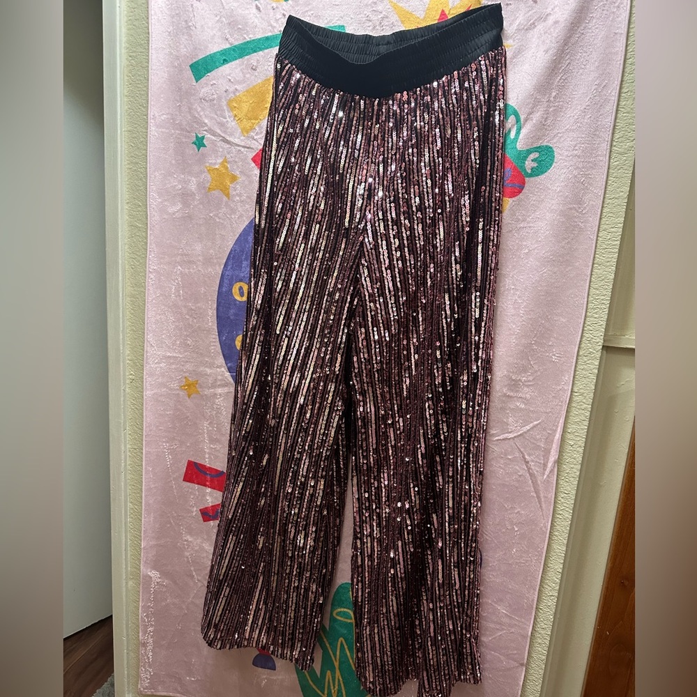 Sparkly wide leg pants